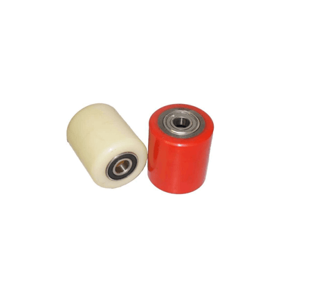 Bánh xe nâng tay chất lượng cao, vỏ PU bền bỉ, vòng bi chắc chắn, giúp xe nâng tay di chuyển ổn định và hiệu quả.