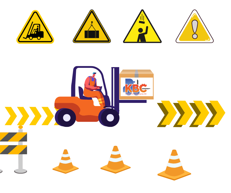 Học viên đang thực hành lái xe nâng trong khóa đào tạo cấp chứng chỉ.