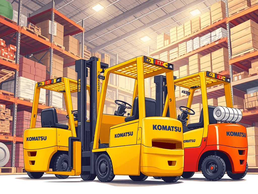 Xe nâng Komatsu cũ Nhật Bản FD25 nâng pallet tại khu công nghiệp Đồng Văn – Hà Nam