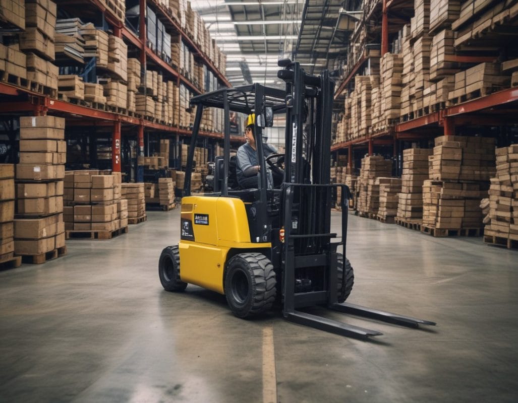 Xe nâng Komatsu cũ Nhật Bản FD25 nâng pallet tại khu công nghiệp Đồng Văn – Hà Nam