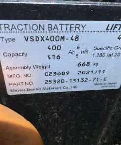 Xe nâng điện Toyota 7FB15 tải trọng 1.5 tấn, khung nâng 3000mm, sản xuất 2016, bình điện Lifttop 48V/400Ah năm 2021, nhập khẩu Nhật Bản nguyên bản, phân phối bởi KBC.