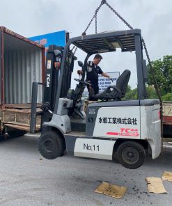 Xe nâng điện ngồi lái TCM FB25-7 2.5 tấn, nâng cao 3m, sản xuất năm 2011, nhập khẩu Nhật Bản