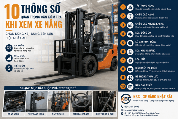 Những thông số cần lưu ý khi chọn xe nâng cũ