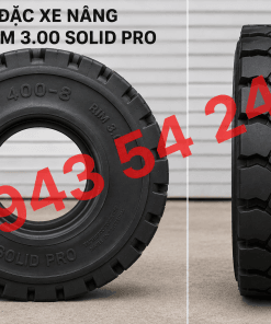 Lốp đặc xe nâng 400-8 RIM 3.00 SOLID PRO cao cấp, công nghệ Hàn Quốc sản xuất tại Việt Nam, chuyên dùng cho xe nâng điện và xe nâng dầu. Sản phẩm có khả năng chịu tải tốt, chống đâm thủng, chống mài mòn hiệu quả, giúp xe vận hành ổn định trong môi trường kho xưởng, nhà máy và bến bãi. Với thiết kế chắc chắn, độ bền cao và tuổi thọ lâu dài, lốp đặc 400-8 RIM 3.00 là lựa chọn tối ưu giúp tiết kiệm chi phí bảo trì và nâng cao hiệu suất làm việc.