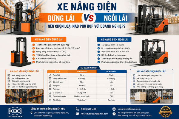 so sánh xe nâng điện đứng lái và ngồi lái