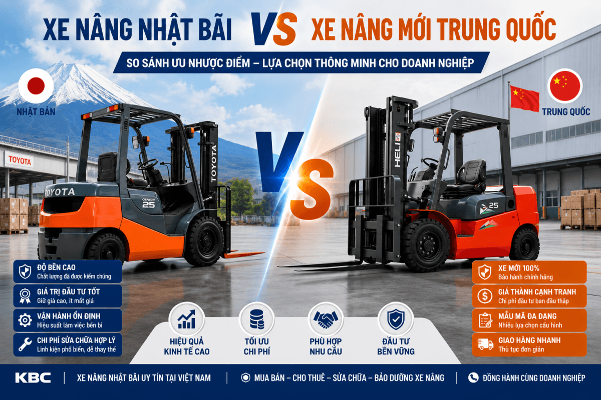 xe nâng Nhật, xe nâng mới Trung Quốc